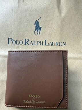 Polo by Ralph Lauren Chestnut Brown Leather Billfold Wallet